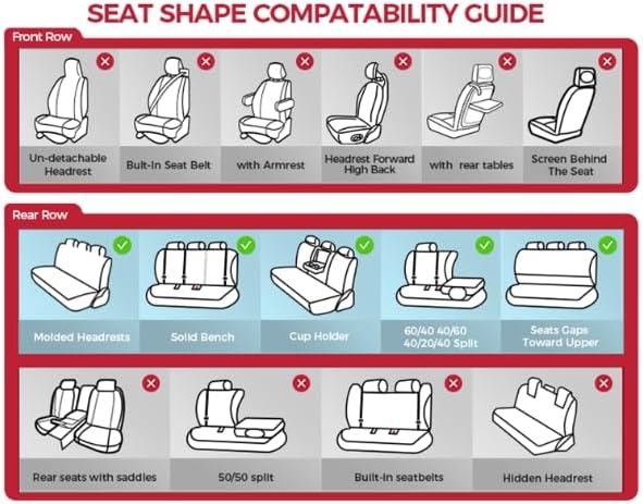 FREESOO Car Seat Covers Full Set, Black Gray Waterproof Car Seat Cover, Leather Seat Covers for Trucks, Luxury Car Seat Covers Front Seats and Auto Back, Car Seat Protector Cushion for Most SUV Cars