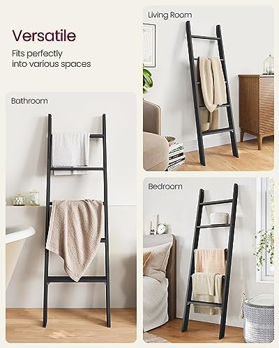 VASAGLE 5-Tier Blanket Ladder, Farmhouse Ladder Shelf