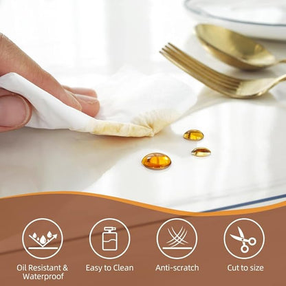 Warmstar Clear Table Cover Protector 36 x 40 Inch,1.5mm Thick Plastic Table Cover Rectangle,PVC Clear Table Protector,Desk Protector Mat for Kitchen, Dresser, Writing Desk，Dining Room Table