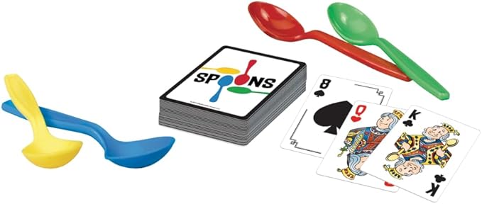 Spoons Card Games for Kids - Spoons Game, Deck of Cards, Fun Family Games for Kids and Adults, Playing Cards, Game Night, Travel Games, 3-5 Multi-Player Card Game, Games for Adults, Ages 7