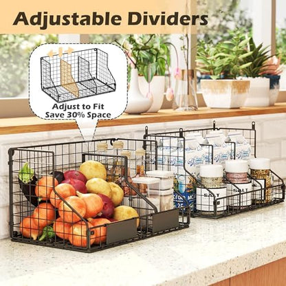 2 Pack Pantry Organizers and Storage Shelf Canned Food Organizer
