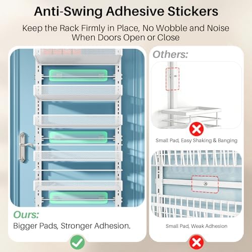 SNTD 8 Tiers Over the Door Organizer, 17" W x 6" D x 69" H, White