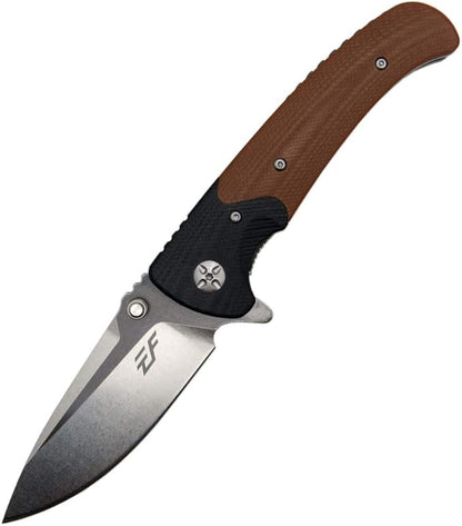 Eafengrow EF67 Pocket Knife with Metal Clip,D2 Steel Blade G10 Handle EDC folding knife Tool Liner Lock for Tourist Outdoor Camping Hiking Tactical (EF67-brown)