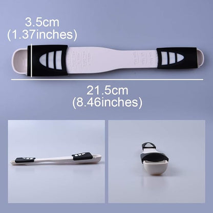 Adjustable Measuring Spoon White, Creative Double End Adjustable Scale