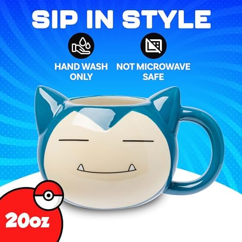 Silver Buffalo Pokémon Snorlax Face, 3D Sculpted Mug, 20oz