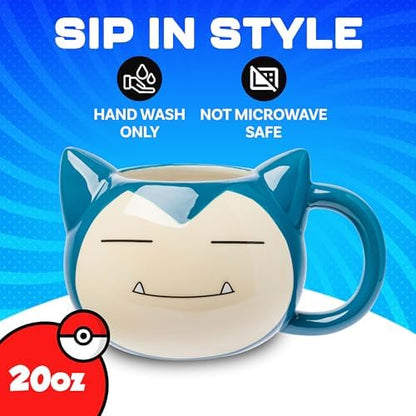 Silver Buffalo Pokémon Snorlax Face, 3D Sculpted Mug, 20oz