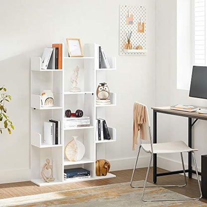 VASAGLE Bookshelf with 13 Storage Shelves, 9.8 x 33.9 x 55.1 Inches