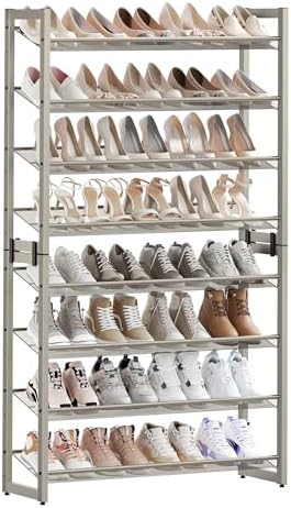 SONGMICS Metal Shoe Rack, 8-Tier Shoe Orgainzer, Holds 32-40 Pairs
