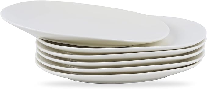 Stone lain Delilah Salad Plate 6-Piece Dish Set, Porcelain, Cream, 6 Salad Plates