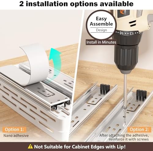 Pull Out Spice Rack Organizer for Cabinet, 3 Packs Slide Out Spice Racks Organizer, Spice Cabinet Organizers, Cabinet Size Need:12'' Highx11'' Deepx5'' Wide,Each Tier Hold 10 Spice Jar - 2 Tier, White
