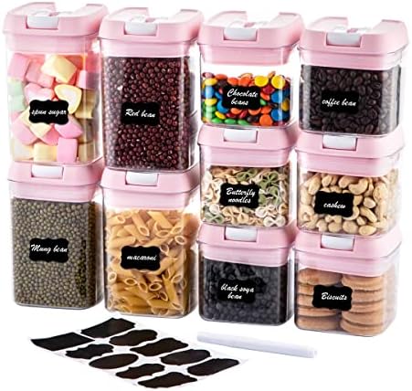 U-QE Airtight Food Storage Container Set-10 Piece Plastic Cereal Canisters