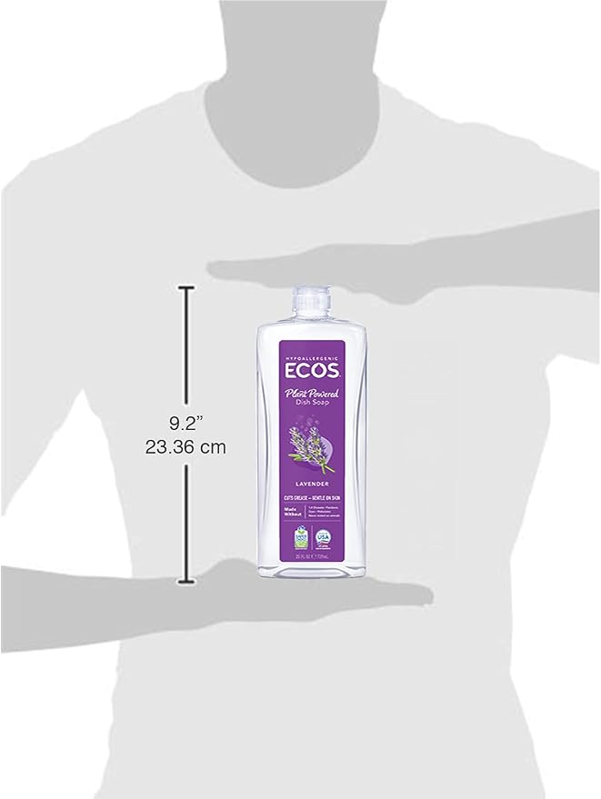 ECOS® Hypoallergenic Dish Soap, Natural Lavender, 25 Fl Oz (Pack of 2)