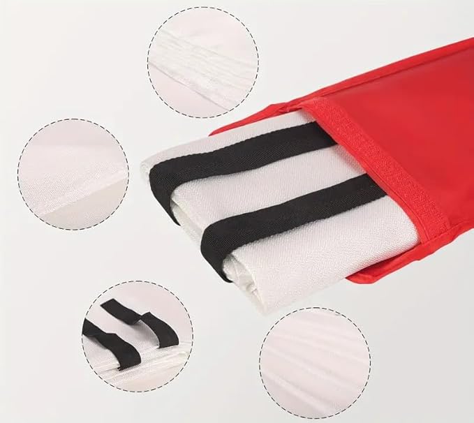 Emergency Fire Blanket for Fire Suppression, 39x39 inches Flame Retardant Fabric Fireproof Blanket, Survival Gear for Home Safety, Outdoor Camping (2 Pack)