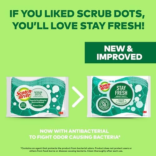 Scotch-Brite Odor Resist Heavy Duty Scrub Sponge, 3 Pack