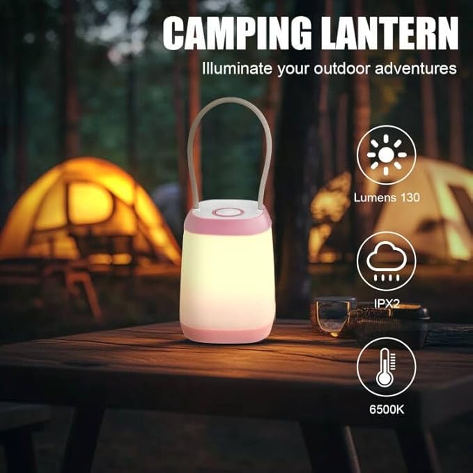 EXTRASTAR 2 Pack LED Battery Operated Lights, Portable LED Tent Lantern, IPX4 Water Resistant, 3 Modes for Backpacking Camping Hiking Emergency Light, Lamp for Outdoor and Indoor
