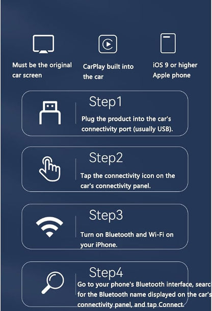 Car Wireless CarPlay Adapter for Toyota Venza 2021 2022 2023 2024 2-in-1 Support Apple CarPlay and Android Auto Mini USB Design Fast Connection Plug and Play,Black