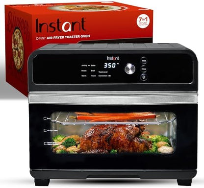 Instant Pot Omni 19QT/18L Toaster Oven Air Fryer, 7-in-1 Functions, Fits 12" Pizza, Crisps, Broils, Bakes, Roasts, Toasts, Warms, Convection, 100+ In-App Recipes, from the Makers of Instant Pot, Black