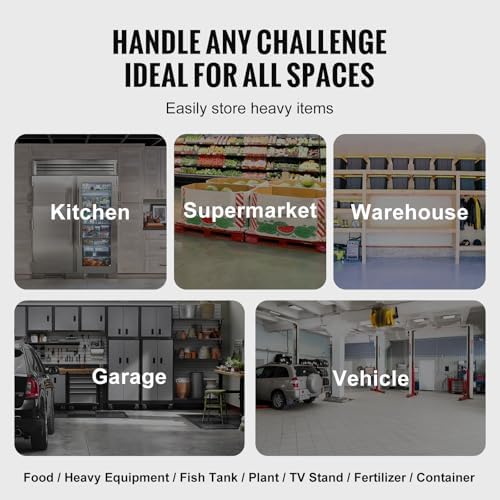 VEVOR Aluminum Dunnage Rack, 48” x 20” Commercial Food Floor Rack, 8” Off the Floor, 1000 lbs Capacity All-Welded Aluminum Storage, for Storage in Restaurants, Kitchens, Garages and Vehicles