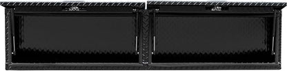 Buyers Products 1721356 Topsider Truck Tool Box, 16x13x88 Inch, Gloss Black Diamond Tread Aluminum, Dual Flip-Up Doors, Locking Compression Latch, Weather Resistant, No-Drill Mount, Made in USA