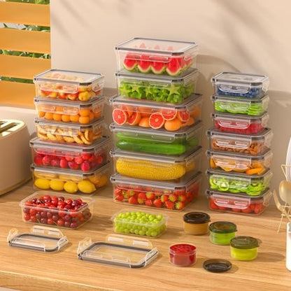 KEMETHY Large 52 Piece Food Storage Containers with Airtight Lids, BPA-free
