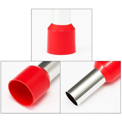 8 Gauge Wire Ferrule Connectors, for 8 Awg Automotive Power/Ground, Battery Cable, Car Audio, RV, Amp, CCA, 8ga Automotive Wire, Amp Kit, Battery Cables, Wiring Kit, (Red + Black Box of 150)