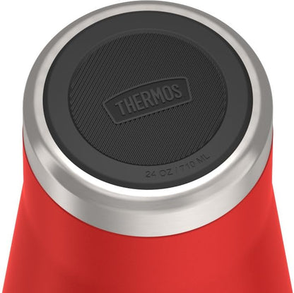 THERMOS Icon Series 24oz Stainless Steel Tumbler with Slide Lock Lid, Leakproof, Fits Cupholder, Dishwasher Safe, Griptec™ Non‑Slip Base, Keeps Drinks Hot 6 Hrs/Cold 22 Hrs, Crimson