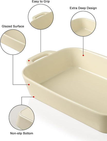 Sweejar Ceramic Bakeware Set, 9x13 Rectangular Baking Dish