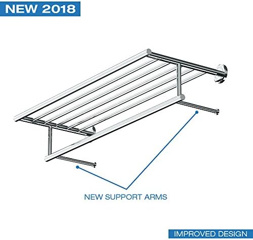 Gatco 4247 Latitude II 24-Inch Towel Rack with Bar, Wall Mounted Bathroom Towel Rack, Chrome