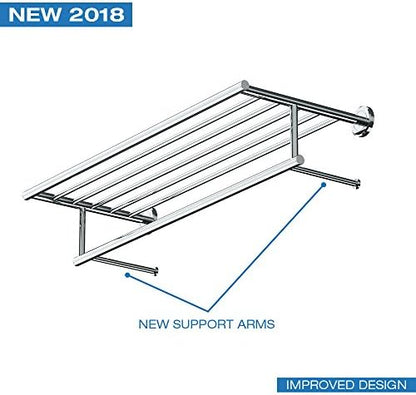 Gatco 4247 Latitude II 24-Inch Towel Rack with Bar, Wall Mounted Bathroom Towel Rack, Chrome