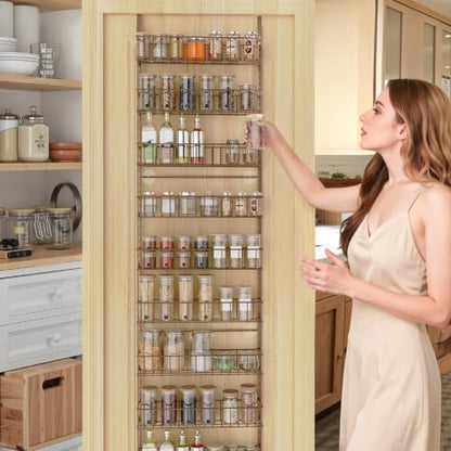 ElegantArray 10-Tier Pantry Door Organizer, Brown