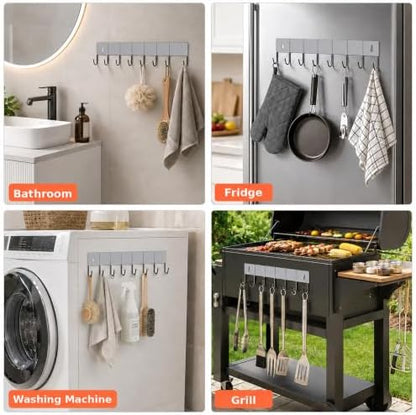 SMRCAD Metal Magnetic Spice Rack 4 Pack with Hook – Heavy-Duty