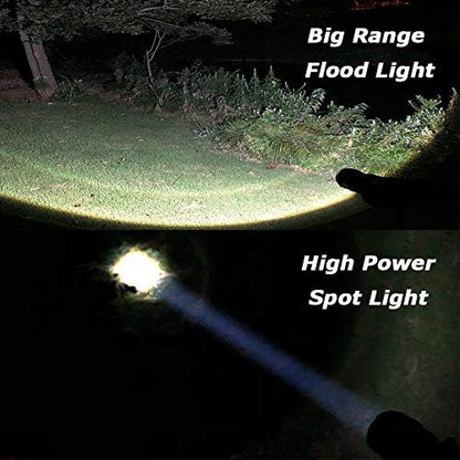 LED Emergency Handheld Flashlight, 4 Pack, Adjustable Focus, Water Resistant with 5 Modes, Best Tactical Torch for Hurricane, Camping, Dog Walking