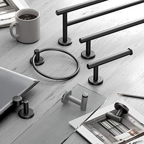 Gatco 4242MX Latitude II Towel Ring | Modern Hand Towel Holder for Bathroom | Stylish Decorative Hardware, Heavy Duty Metal, EZ Ancor Mounting | Matte Black