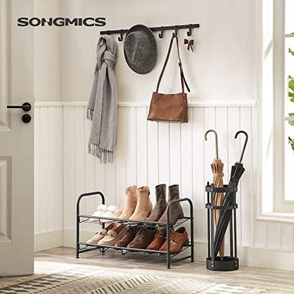 SONGMICS 2-Tier Stackable Metal Shoe Rack, Holds Up to 8 Pairs of Shoes
