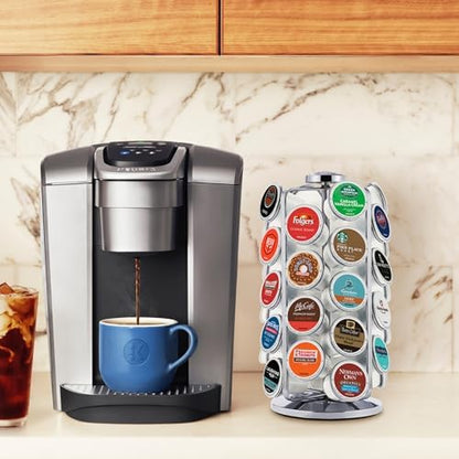 Keurig Storage Carousel, Coffee Pod Storage, Holds up to 36 Keurig K-Cup Pods, Silver