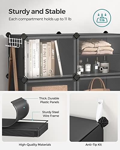SONGMICS Shoe Rack, 10-Tier with Doors, 40-Pair Storage Cabinet