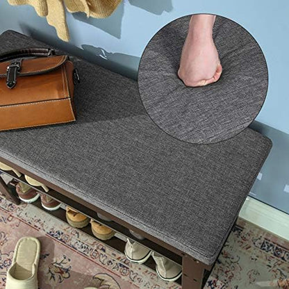 SONGMICS Bamboo Shoe Bench, 3-Tier Shoe Rack, 11.9 x 28.3 x 19.2 Inches