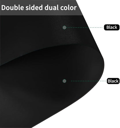 Leather Table Mat - 40x62 Inch Waterproof Easy to Clean Can Conceal Flaws Protector The Table Top from Scratches Used for Dining (Black+Black 40x62)