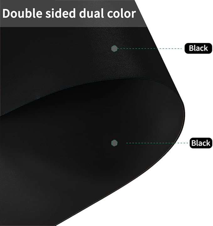 Dining Room Table Protector Pad - 44x68 Inch Waterproof Easy to Clean Can Conceal Flaws Protector The Table Top from Scratches Used for Dining (Black+Black 44x68)
