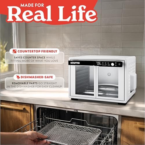 Gourmia Toaster Oven - 9-Slice Capacity, Digital Display, White