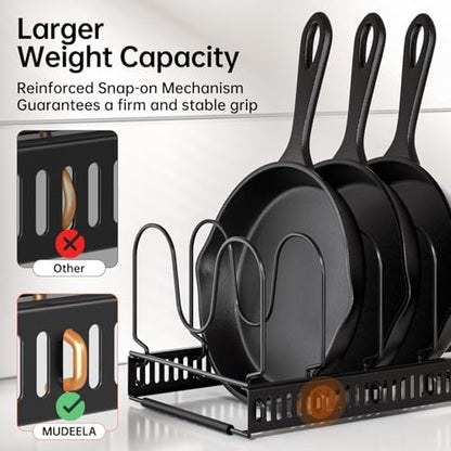 MUDEELA Expandable Pot Pan Lid Organizers inside Cabinet, 20 Divider-Black
