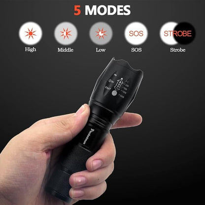 Pocketman LED Flashlight Handheld Torch with 5 Modes (3 Pack)