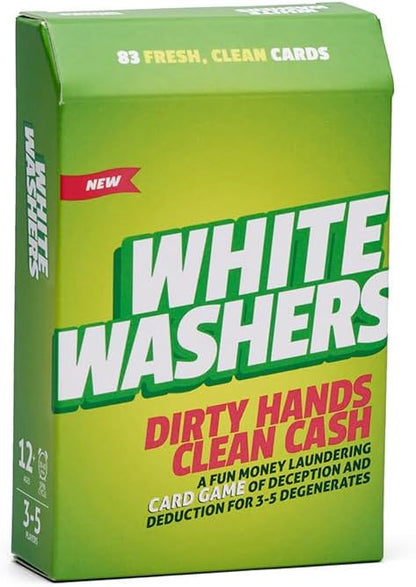 Card Game - White Washers, Bluffing & Strategy Game for All Ages, Fun Family & Party Game for Teens & Adults, Perfect for Ages 12, 13, 14 & Up (3-5 Players)