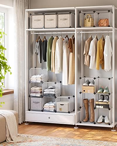 SONGMICS 16 Cube Storage Organizer，Plastic stackable cube shelf
