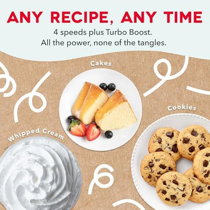 Dash Cordless Hand Mixer, Beaters & Dough Hooks, French Grey