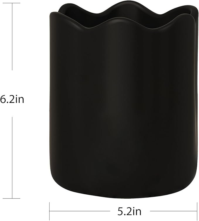 Ceramic Utensil Holder for Kitchen Counter, 6.2" Kitchen Utensil Holder