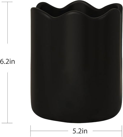 Ceramic Utensil Holder for Kitchen Counter, 6.2" Kitchen Utensil Holder