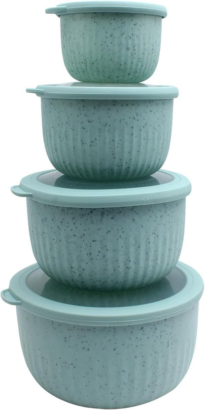 COOK WITH COLOR Prep Bowls with Lids- Wide and Deep Nesting Plastic Small
