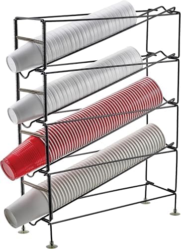 Winco 20" 4-Tier Cup Dispenser Rack Dispensing Rack
