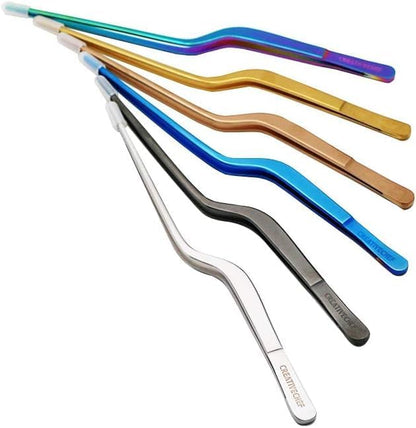 CREATIVECHEF 8 Inch Kitchen Tweezer, Stainless Steel Food Tongs, Kitchen Fine Tweezer, Fine tweezer tongs for food presentation (colorful)